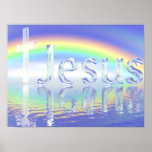 Croix de Jésus d'arc-en-ciel Affiches