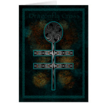Croix de libellule cartes de vœux