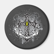 Croix de prière de famille de foi - cancer de la v aimants pour réfrigérateur