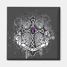 Croix de prière de famille de foi - Cancer pancréa Magnets