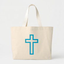 Croix en or ou argent bleu noir sac en toile