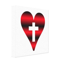 Croix et coeur #3 (croix à l'intérieur de coeur ro toiles tendues sur châssis