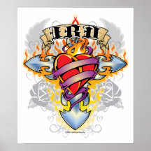 Croix et coeur d'IBD Posters