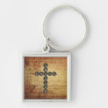 Croix extraordinaire de grâce sur la feuille de mu porte-clés