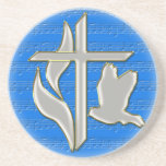 Croix méthodiste avec la colombe dessous de verres