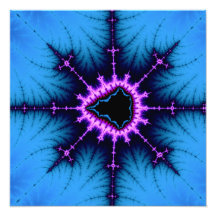 Croix pourpre de Mandelbrot de lavande sur le bleu Tirage Photo