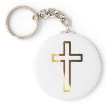 Croix refflets dorés keychain