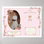 Croix rose 11x14 personnalisé première par sainte  posters