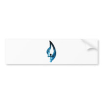 Croix sous flamme bleue electrique bumper sticker