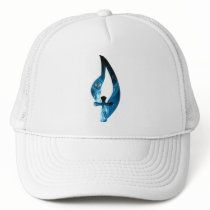 Croix sous flamme bleue electrique mesh hat