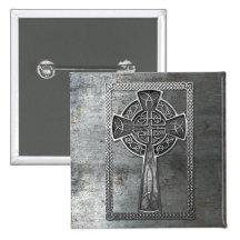 Croix usée en métal pin's