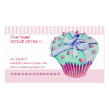 Crooked Cupcake pink Business Card