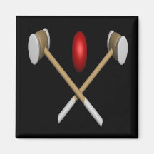Croquet Clubs And Ball Refrigerator Magnet