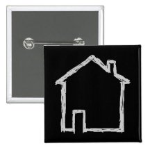 Croquis de Chambre. Gris et noir Pin's Avec Agrafe