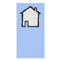 Croquis de Chambre. Noir et bleu Photocarte Personnalisée