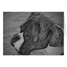 Croquis de chien de boxeur cartes de vœux