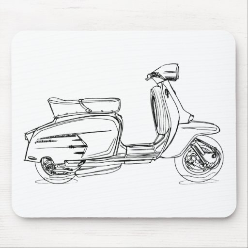Croquis de stylo de scooter de Lambretta SX200 Tapis De Souris