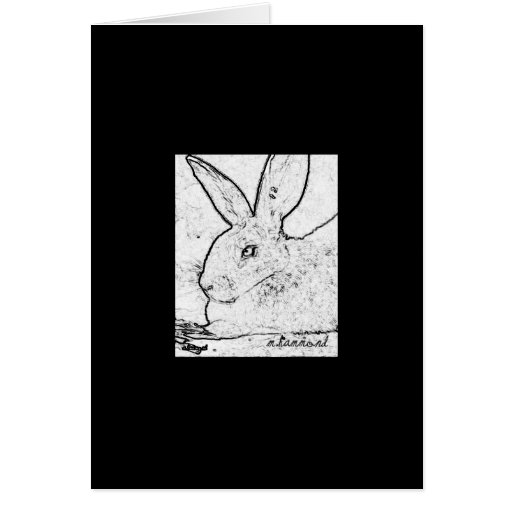 Croquis doux de lapin carte de vœux