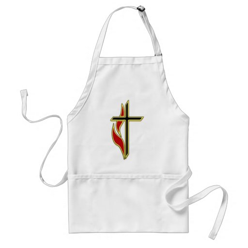 CROSS AND FLAME APRON