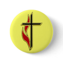 CROSS AND FLAME PINBACK BUTTONS