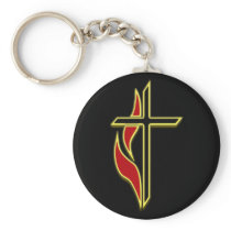 CROSS AND FLAME KEYCHAINS