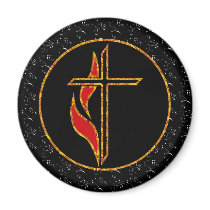 Cross and Flame Refrigerator Magnets
