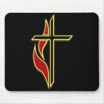 CROSS AND FLAME MOUSEPAD