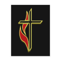 CROSS AND FLAME POST CARD
