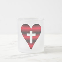 Cross and heart #3 ( Cross inside red heart ) Coffee Mugs