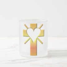 Cross and heart #4 (cross with heart & light rays) coffee mug