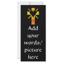 Cross and heart #4 (cross with heart & light rays) customized rack card