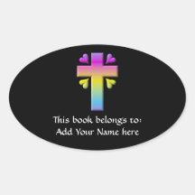 Cross and hearts #2 ( 3-D pastel ) Sticker