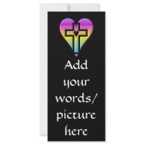 Cross and hearts #5 ( 3-D pastel ) Full Colour Rack Card