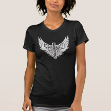 cross and wings tshirt ladies