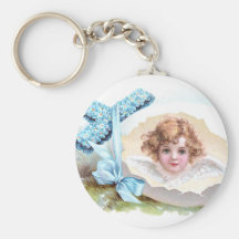 Cross, Angel and Egg Vintage Religious Easter Key Chain