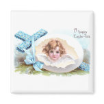 Cross, Angel and Egg Vintage Religious Easter Magnet