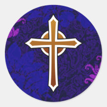 Cross beige plain solid bg sticker