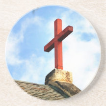 Cross Church Roof Beverage Coasters