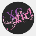 Cross Country Girl Round Sticker