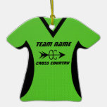 Cross Country Jersey Green Black Christmas Ornament