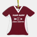 Cross Country Jersey Maroon Christmas Ornaments