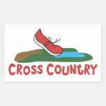 Cross Country Running Rectangle Sticker