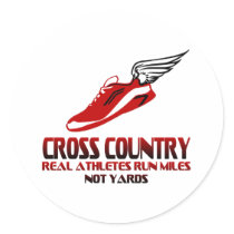 Cross Country Running Round Sticker