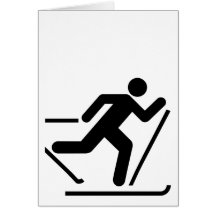 Cross Country Ski Symbol Card