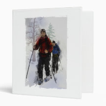 Cross Country Skiers 3 Ring Binder