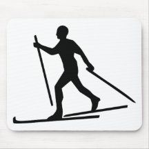 Cross Country Skiing Mouse Mats
