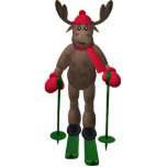 Cross-Country Skiing Whimsical Reindeer photo sculptures