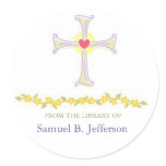 Cross Design Book labels Sticker