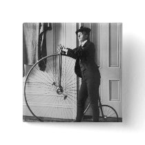 Cross-Dressed Cyclist, 1890 Pinback Buttons