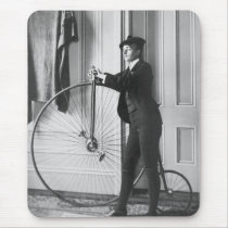 Cross-Dressed Cyclist, 1890 Mousepad